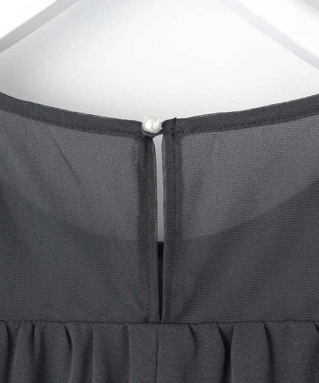 ANY SIS 【Lily Calin】ラッフルチュールフェイクパール ドレス スレート