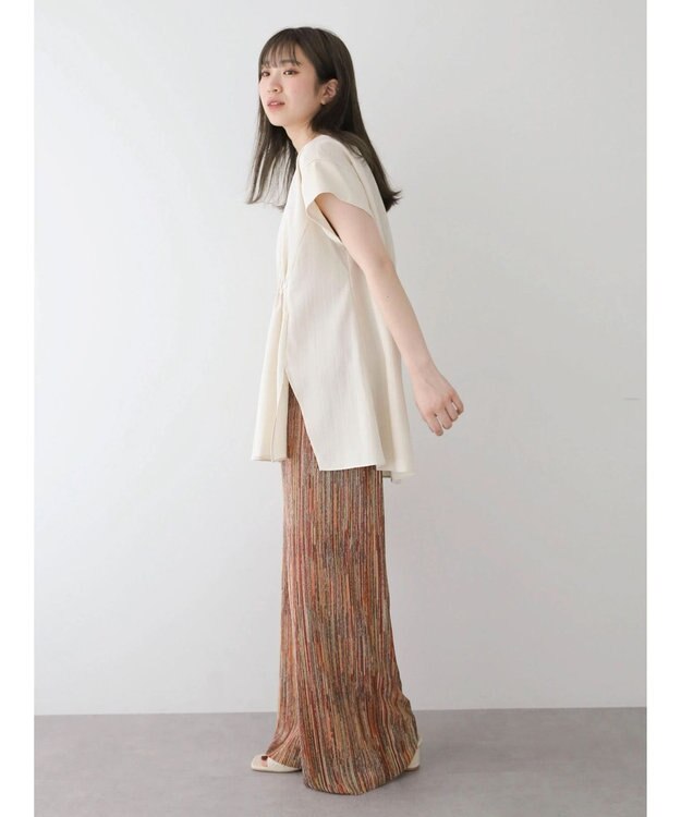 Green Parks 変形ストライプジャガードチュニック Light Beige