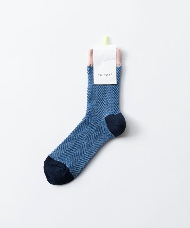 TRICOTE HERRINGBONE BUMPY SOCKS／ヘリンボーンパンビーソックス 32BLUE