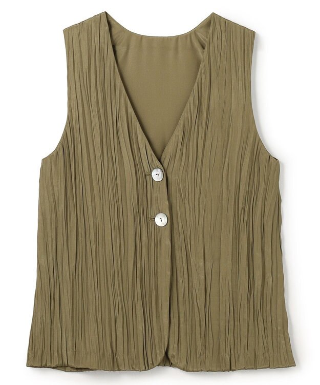 uncrave マシーンプリーツ ジレ カーキベージュ