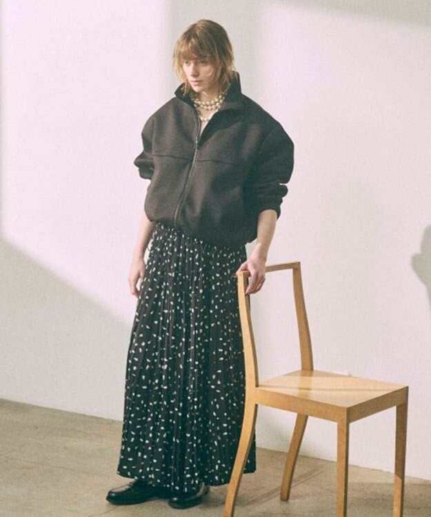 FORFORMO Pleated Skirt プリーツスカート プリントブラック