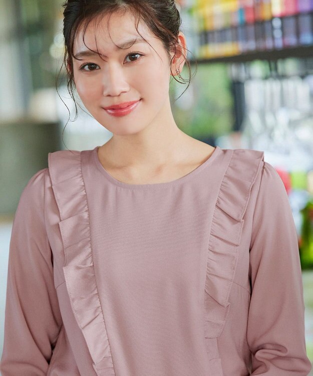 Tiaclasse 【洗える】フリルブラウス ピンク