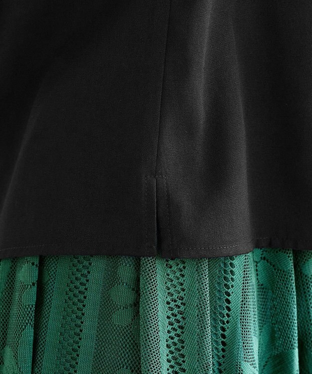 Tiaclasse 【洗える】フリルブラウス ブラック