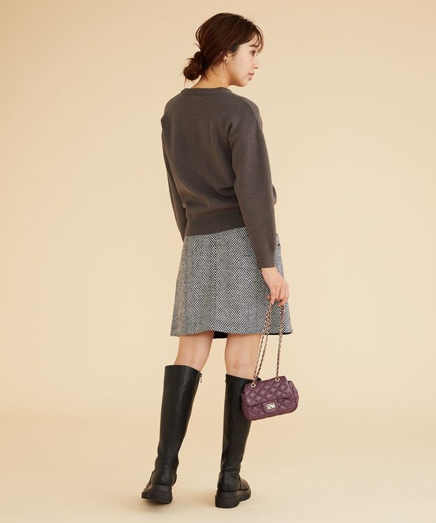 Feroux 【古畑星夏さん着用】レタードニット プルオーバー グレー系