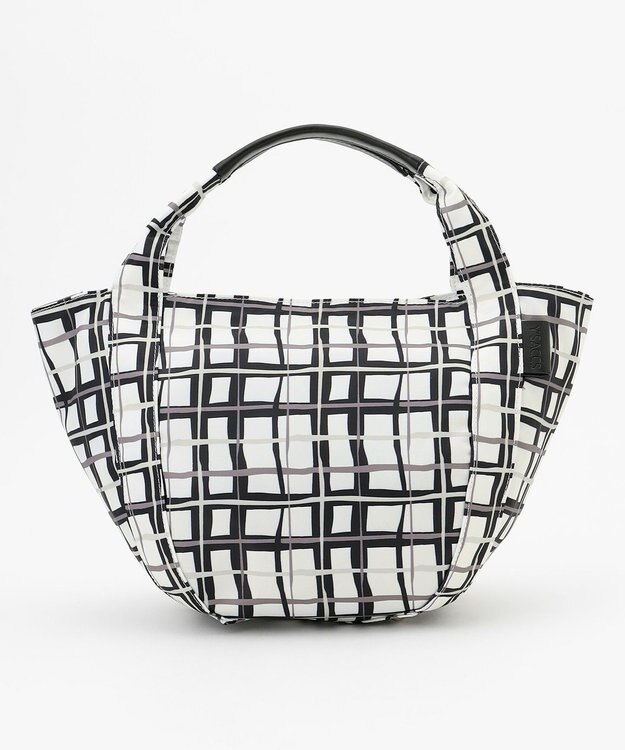 Y'SACCS 総柄プリントミニトートバッグ ブラック（チェック柄）