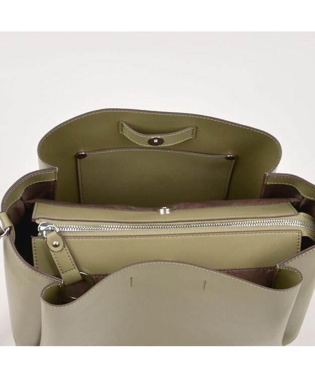 LA BAGAGERIE シンプルショルダーバッグ カーキ