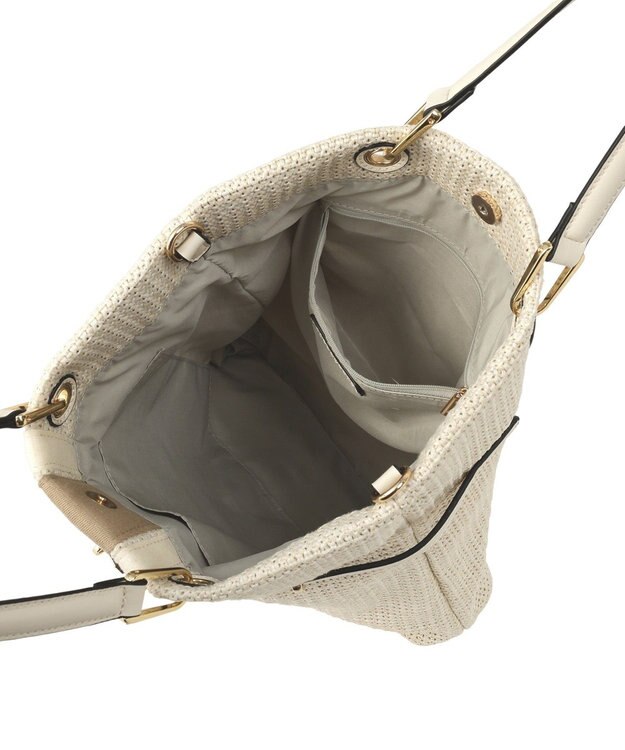 YECCA VECCA 【A4対応】2wayライントートバッグ Ivory