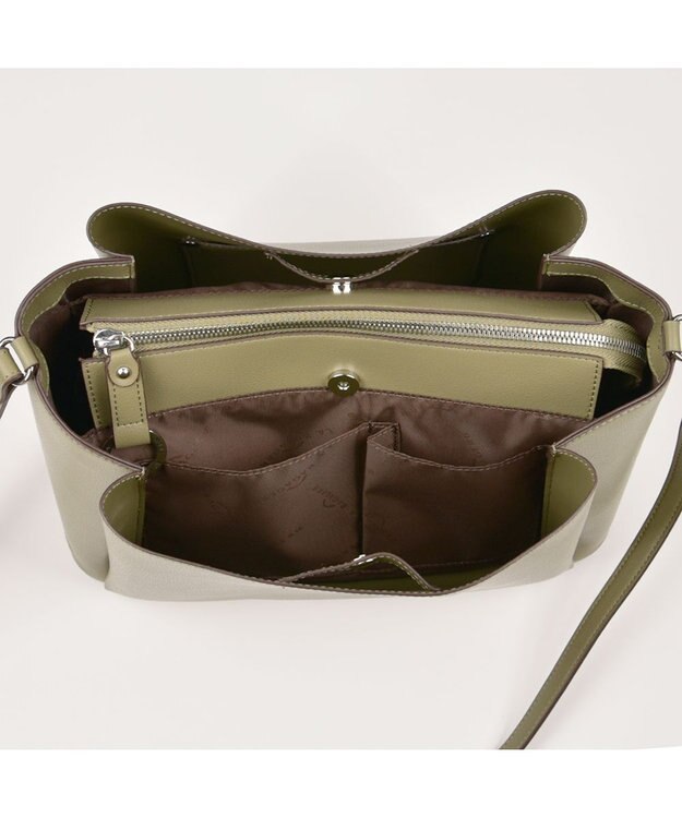 LA BAGAGERIE シンプルショルダーバッグ カーキ