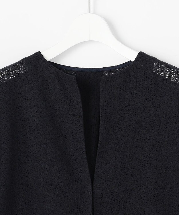 自由区 テクスチャージャージーレーシー カーディガン ネイビー