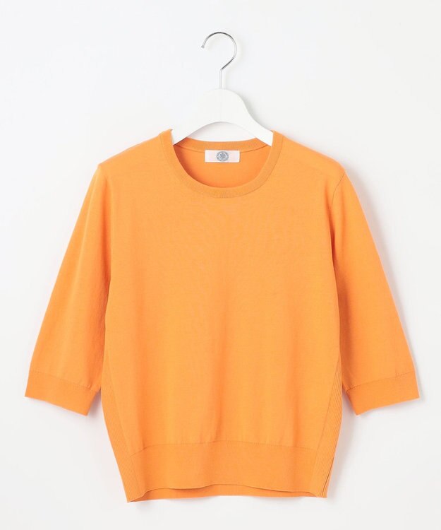 J.PRESS LADIES 【洗える】BASIC HT COTTON クールネック プルオーバー オレンジ系