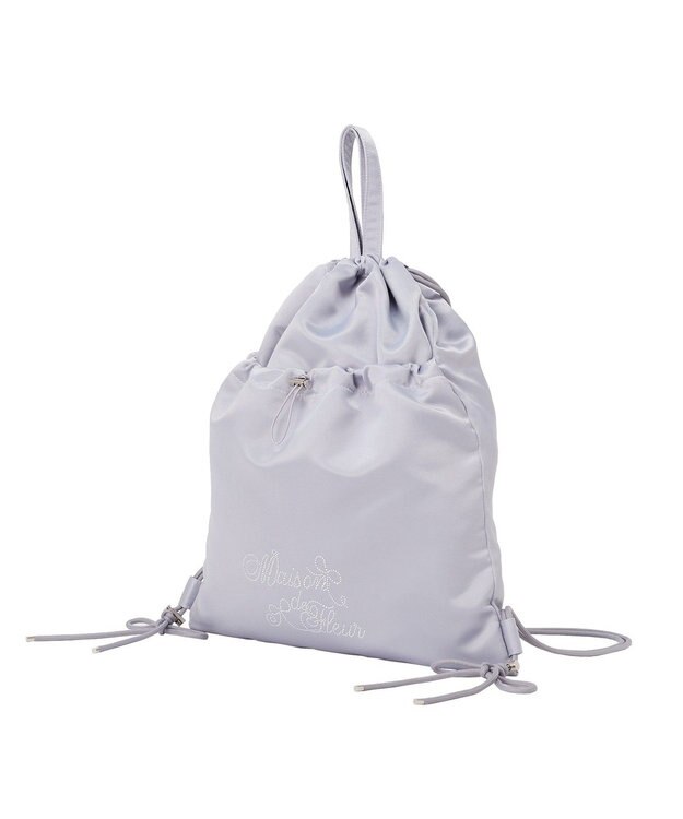 Maison de FLEUR キャザーリボンナップサック Gray