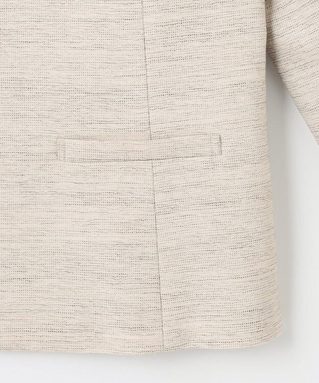 J.PRESS LADIES S ライトツイードストレッチ ノーカラー ジャケット ベージュ系1