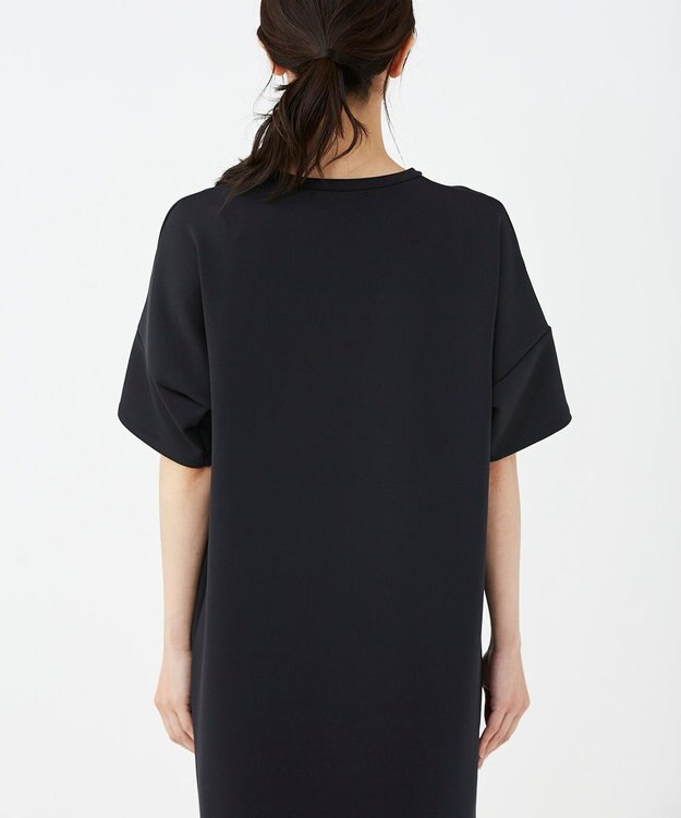 KASHIYAMA 【抗菌繊維】スタイリッシュジャージー オーバーサイズドレス ブラック