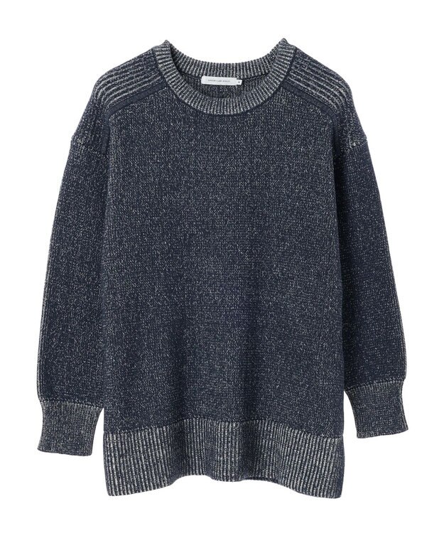 AMERICAN HOLIC クルーネック編み違いニットチュニック Navy