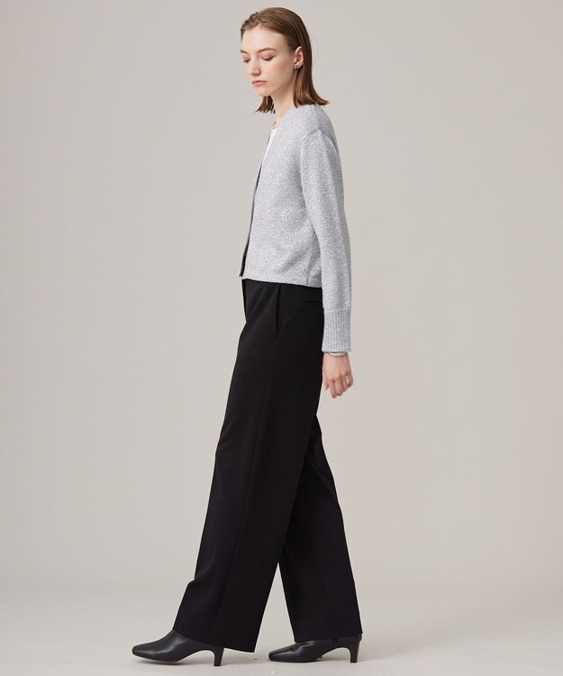 ICB 【洗える】リッチシャインニット カーディガン シルバー系