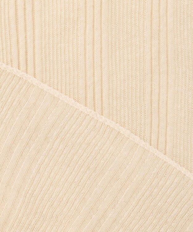 uncrave 【手洗い可】シアー ランダムリブ Uネック カットソー（uncrave STANDARD） エクリュ