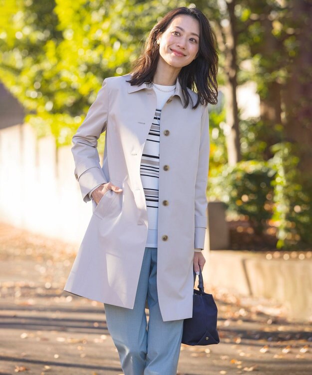 J.PRESS LADIES L 【洗える】RAYON STRETCH BORDER ボートネック ニット ホワイト系1