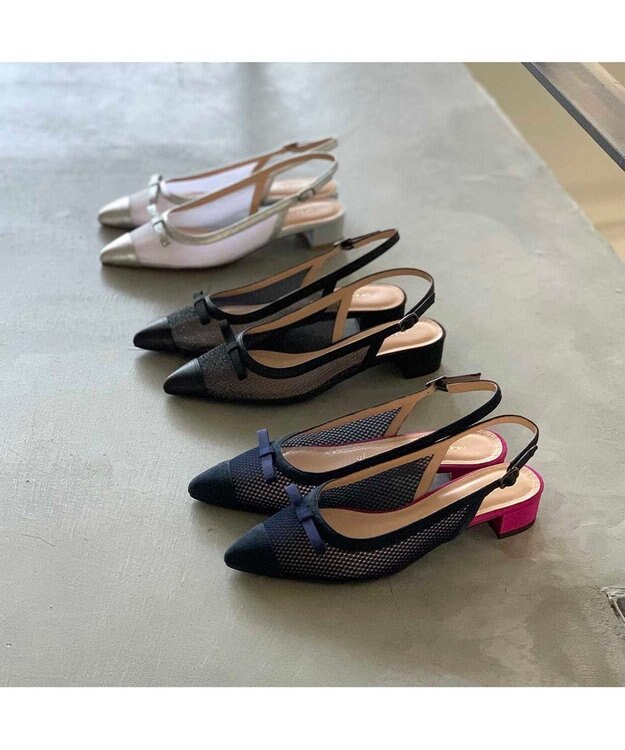 MODE ET JACOMO <MODE ET JACOMO>リボンモチーフチュールバックベルト ネイビー