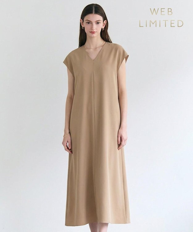 BEIGE， VIRGILE / Vネックリラックスワンピース Mocha