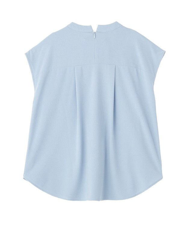 YECCA VECCA パールタックフレンチスリーブブラウス Light Blue
