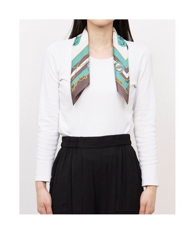 UNBILLION カカトゥ kakatoo / マリンガーランド柄シルクスカーフ ブラウン