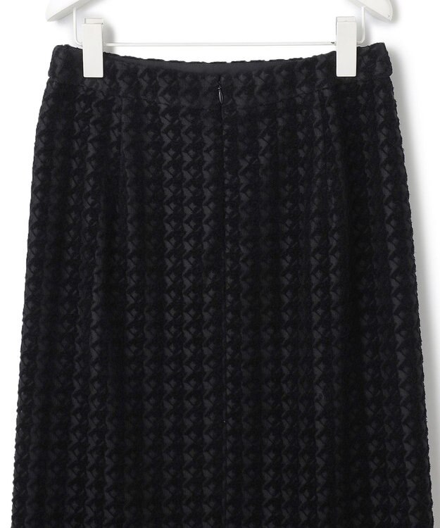 ICB L ハウンドトゥースフロッキーレース スカート ブラック系