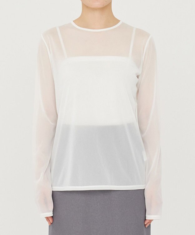 uncrave トリコットシフォン クルーネック カットソー（uncrave STANDARD） オフ