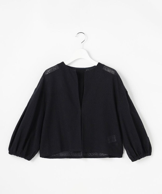 自由区 テクスチャージャージーレーシー カーディガン ネイビー