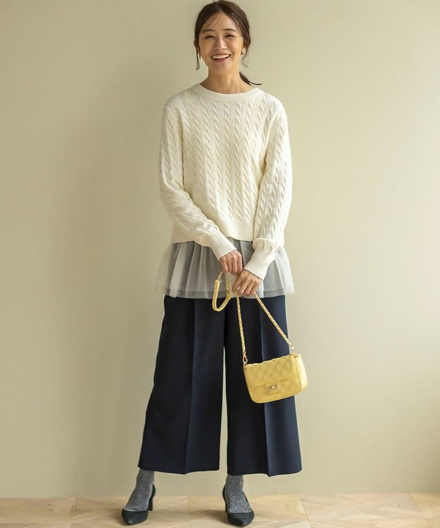 組曲 チュールレイヤードタンク アイボリー系