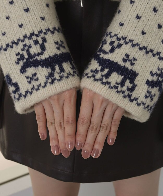 WEGO ノルディックZIPニット ホワイトアイボリー