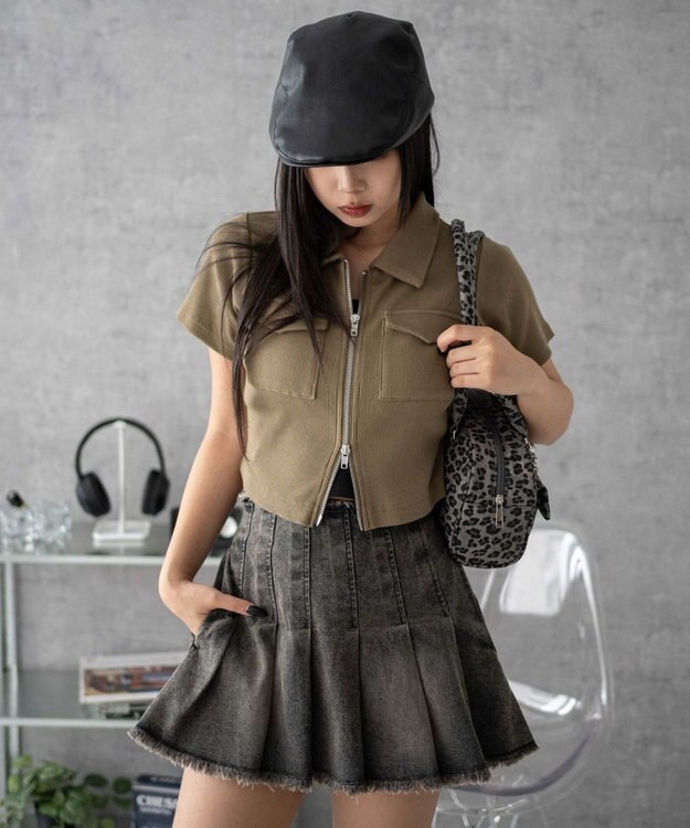 WEGO チャーム付きチェーンボストンバッグ グレー