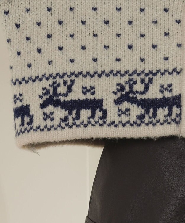 WEGO ノルディックZIPニット ホワイトアイボリー