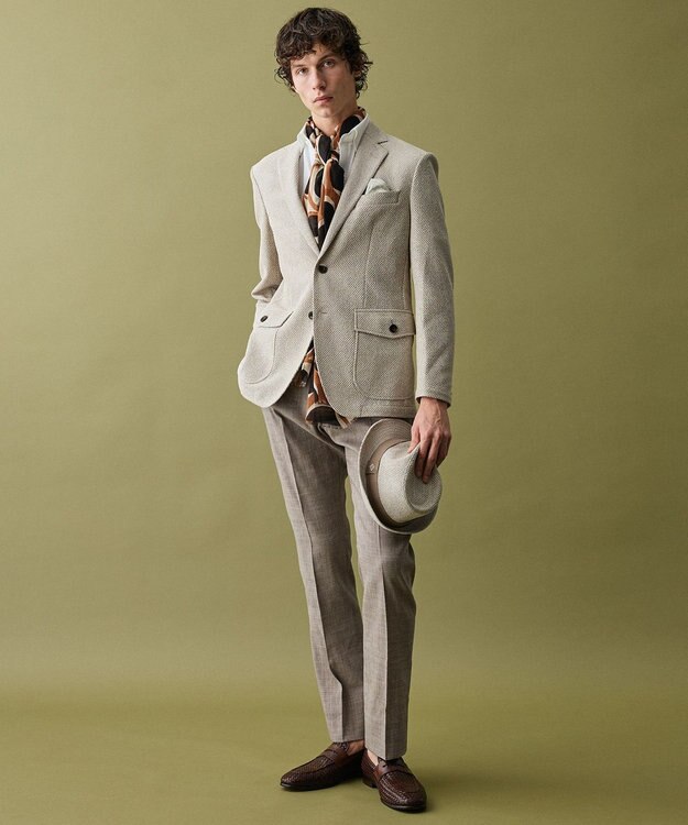 JOSEPH ABBOUD 【尾州産素材・和紙糸使用・洗える】和紙MIXラッセル ハット ベージュ系