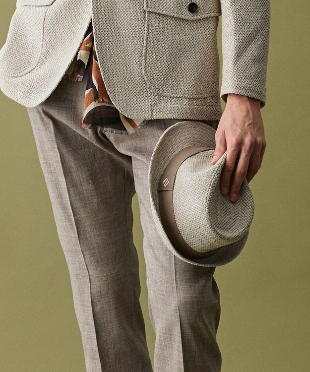 JOSEPH ABBOUD 【尾州産素材・和紙糸使用・洗える】和紙MIXラッセル ハット ベージュ系