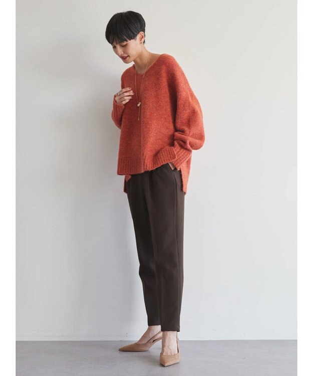 AMERICAN HOLIC ＭｉｘヤーンＶネックニットプルオーバー Orange