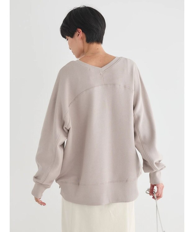 AMERICAN HOLIC バックＶラグランスウェット Gray Beige