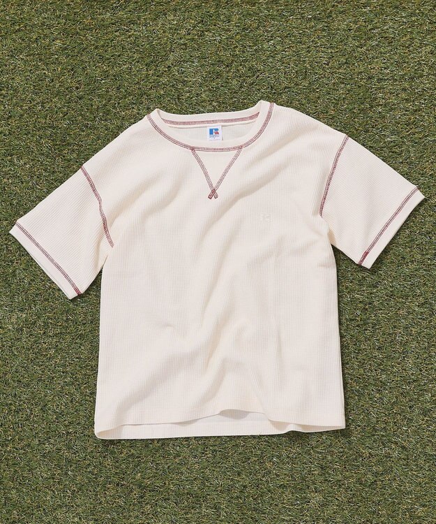 AMERICAN HOLIC 【RUSSELL】ワッフルガゼットTシャツ Ivory