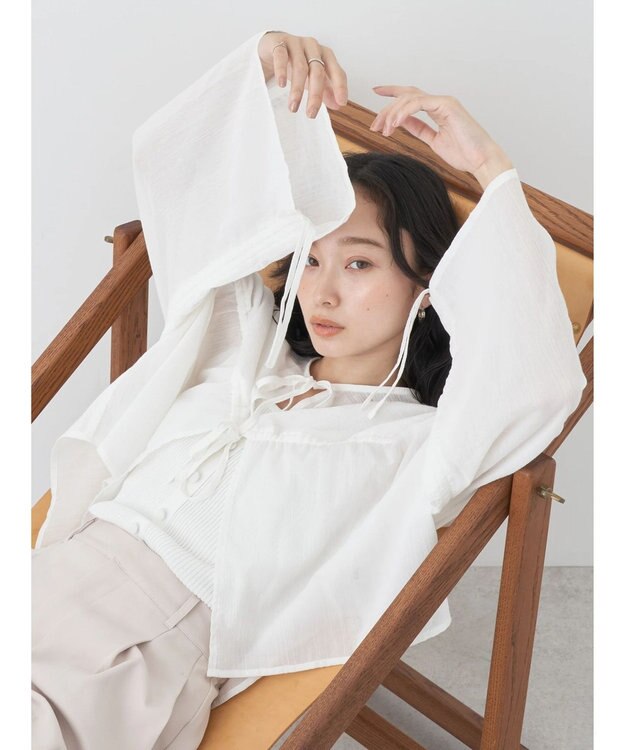 earth music&ecology ワッシャードロスト羽織りシャツ Off White