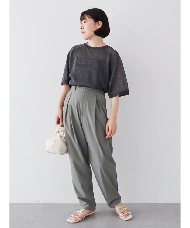 Green Parks シアーロゴニットプルオーバー Black