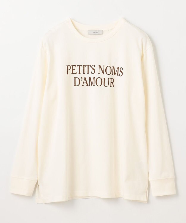 ANY 【洗濯機可】フロッキーロゴロングＴシャツ オフ（ブラウンロゴ）