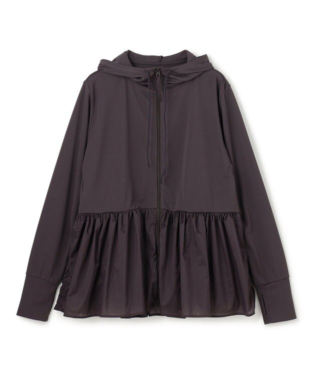 UNFILO ラッシュガード ペプラムフーディ チャコール