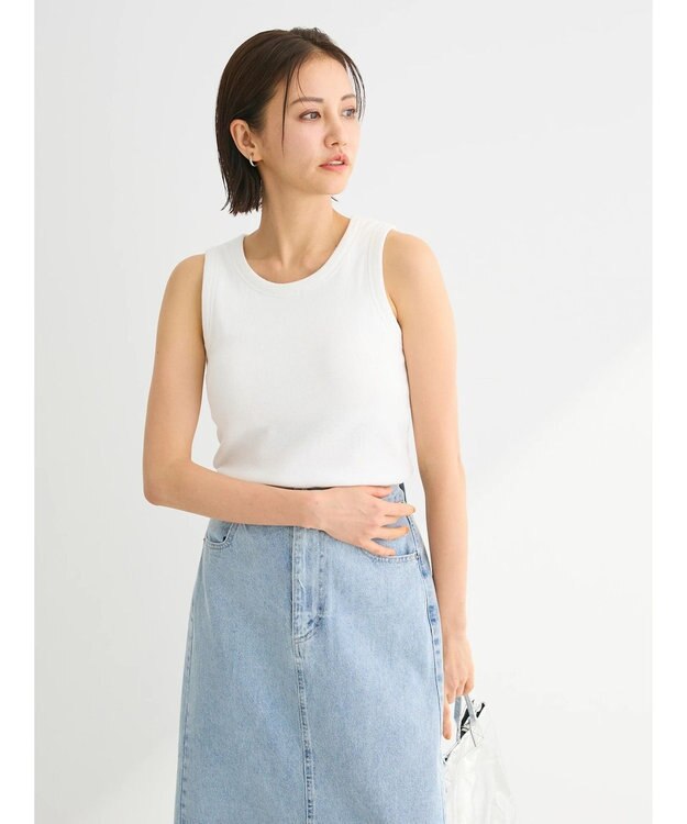 Green Parks ・ＳＵＧＡＲ　ＳＰＯＯＮリブタンクトップ（パット付） Off White