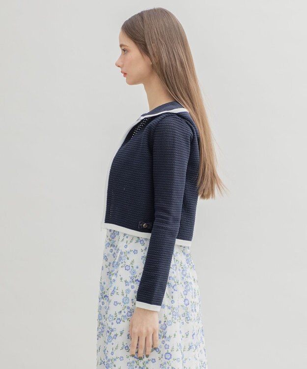 TOCCA 【洗える！】SCOOP フーディボレロ ネイビー系