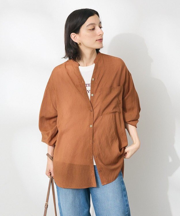 CRAFT STANDARD BOUTIQUE ヴィンテージボイルスキッパー長袖シャツ Camel