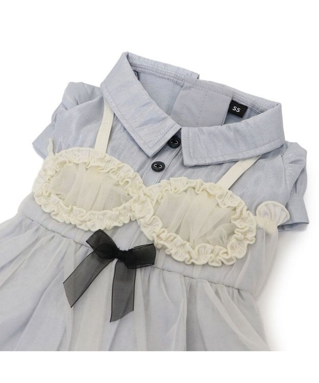 PET PARADISE cherircouture ドッキングワンピース 小型犬 グレー