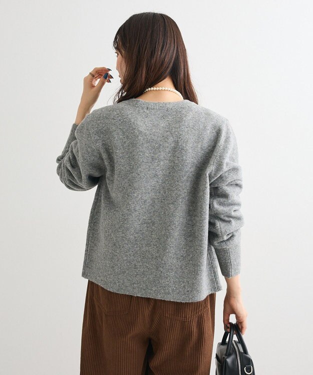 Green Parks 金釦コンパクトニットカーディガン Gray Mixture