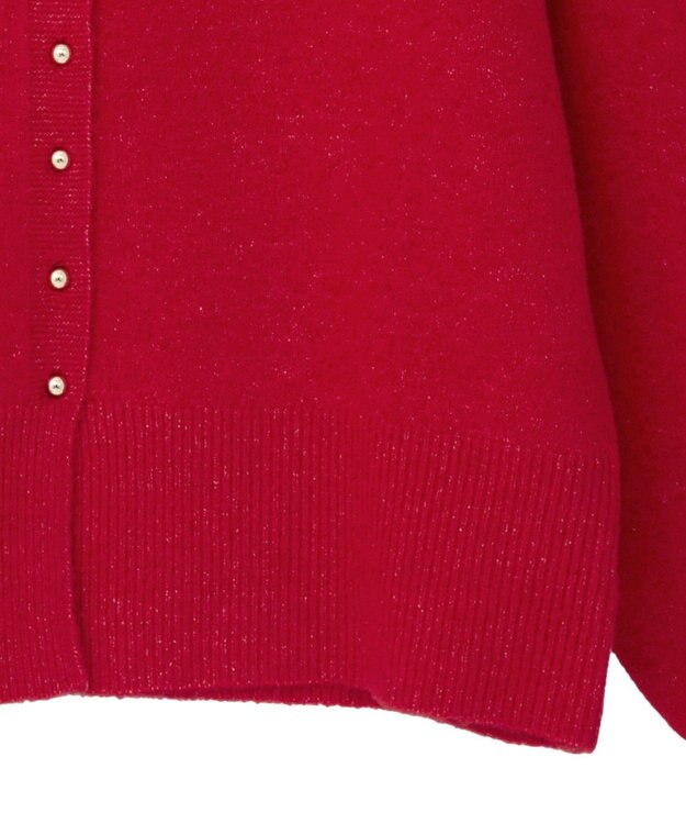 Green Parks 金釦コンパクトニットカーディガン Red