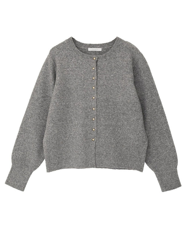 Green Parks 金釦コンパクトニットカーディガン Gray Mixture