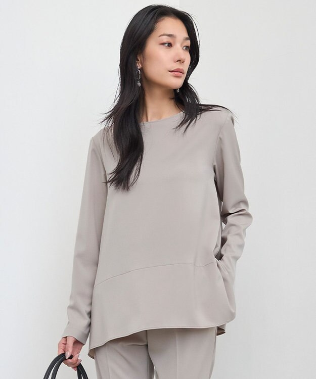 ICB L 【UVカット・防シワ・速乾・洗える】Fied Tブラウス トープ系