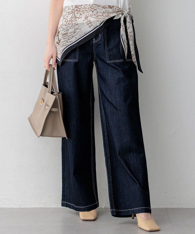 23区 【先行予約】23区 Summer DENIM ベイカーパンツ ネイビー系